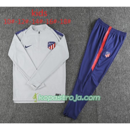 Atlético Madrid Barn Tränings Sweatshirtställ Grå Vit 2018/19